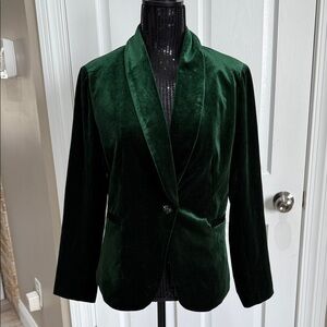 Elegant Green Allegra K Velvet Women's Blazer NWT Medium